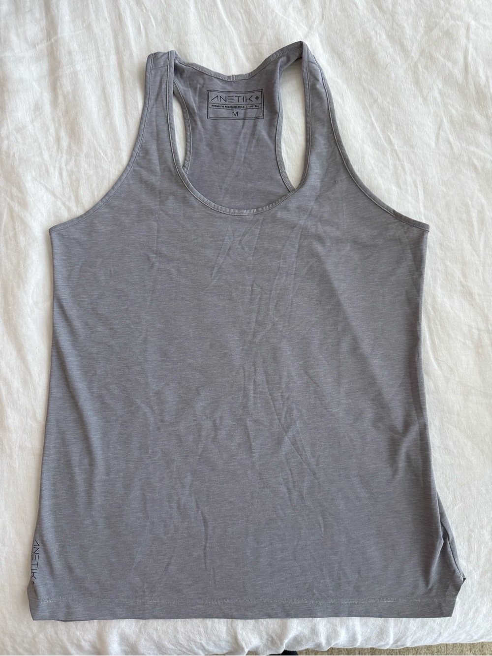 Anetik Women’s Breeze Tech Gray Racerback Tank Top UPF30